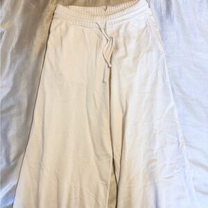 Stradivarius Cream Ribbed Pants